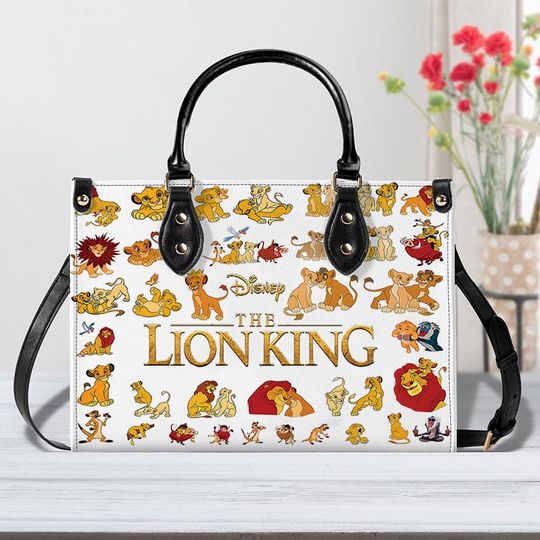 Discover Disney Lion King Leather Handbag, Disney Lion King Characters Bag, Lion King Women Leather Bag Gift