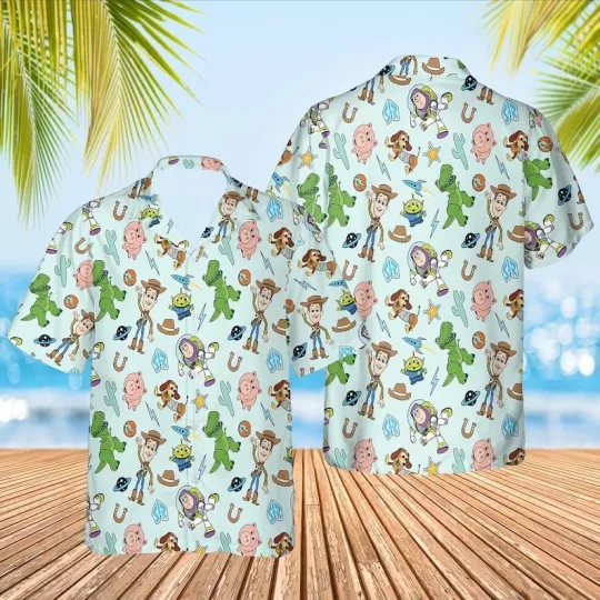 Discover Toy Story Hawaiian Shirt, Disney Toy Story Friends Summer Shirt, Woody Buzz Ligh