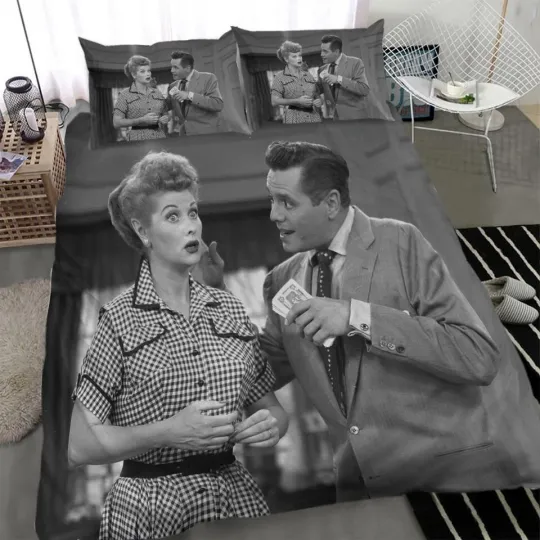 I Love Lucy Black and White Bedding Set