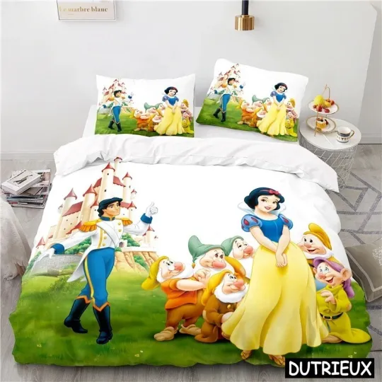 Discover Snow White and the Seven Dwarfs Bedding Set Twin Full Queen King Duvet Cover Pair