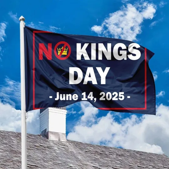 No Kings Day 2025 House Flag Anti-Trump Resist Fascism Political Protest Flag