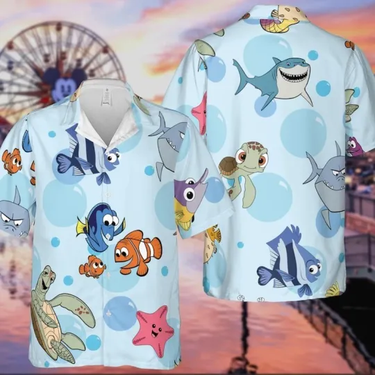 Funny Finding Nemo Just Keep Swimming Hawaii Shirt, Disney Finding Dory Shirt, M