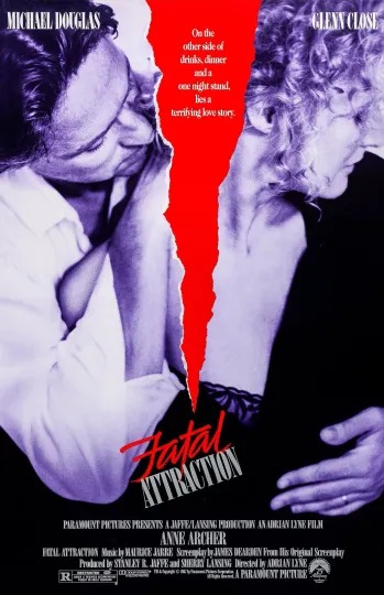 Discover Fatal Attraction Film Poster by Adrian Lyne 1987 Vertical Matte