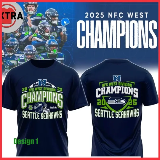 Discover Seattle Seahawks NFC West Division Champions 2025 Two Sided T Shirt