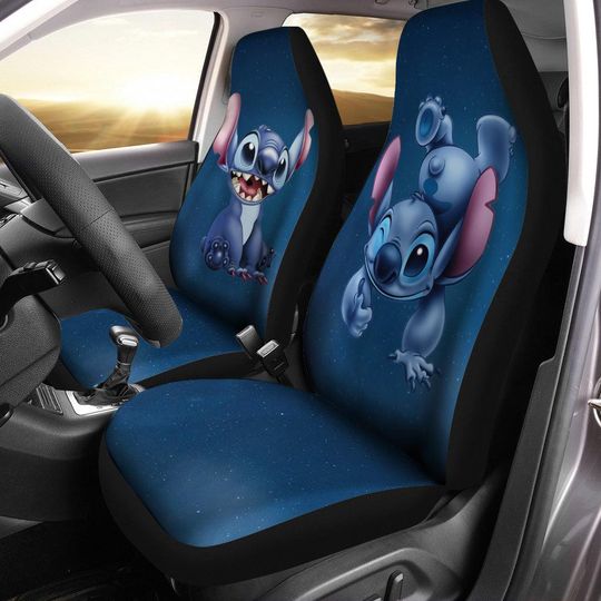 Discover Stitch Car Seat Cover, Disney Car Protector, Lilo And Stitch Car Decor, Cartoon Movie Seat Cover, Car Accessory, Disneyland Gift