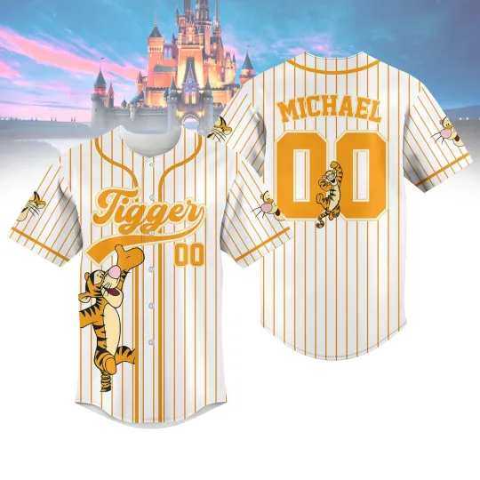 Discover Custom Tigger Striped Baseball Jersey Disney Winnie The Pooh Baseball Shirt