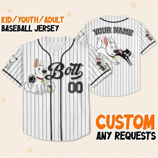 Discover Custom Disney Bolt Baseball Disney Baseball Jersey