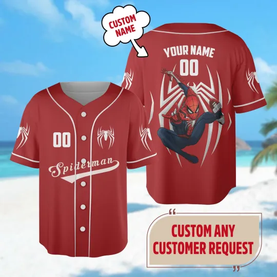 Discover Personalized Spiderman Baseball Jersey Superhero Jersey Team Hero Jersey