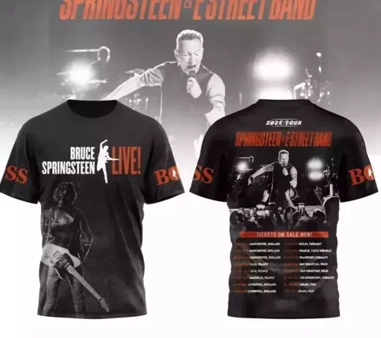 Discover Bruce Springsteen & E Street Band 2025 Tour 3D T-Shirt