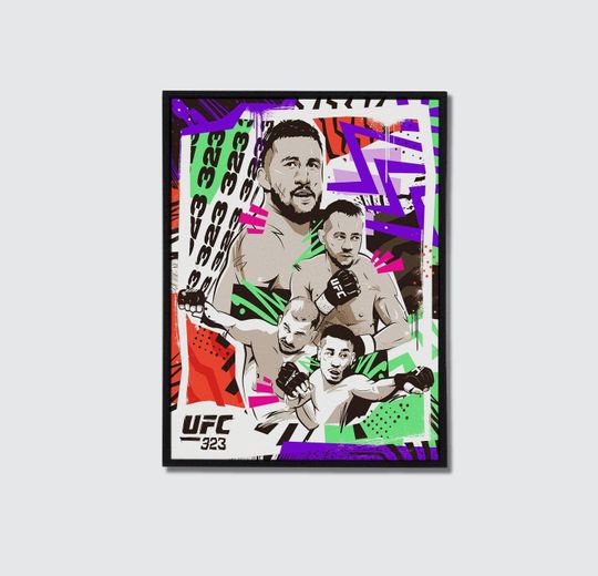 Discover UFC Fight Night Poster  Dynamic MMA Fighter Artwork, Mixed Martial Arts Wall Art, Combat Sports Decor, Gift for MMA Fans