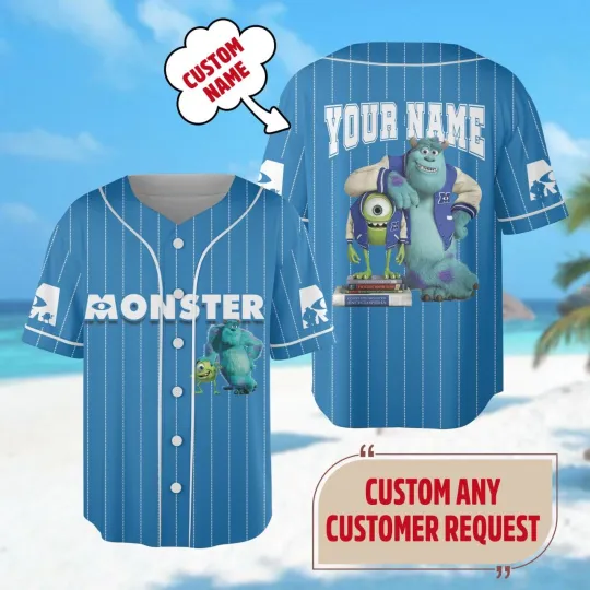 Discover Custom Disney Monster Inc Baseball Jersey Team Monsters University Jersey