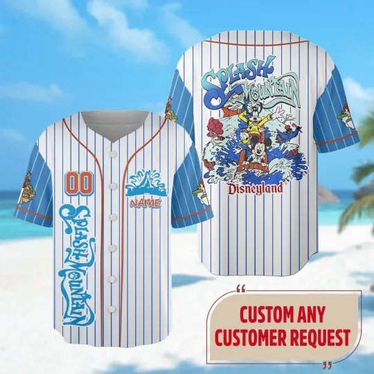 Discover Custom Splash Mountain Baseball Jersey Mickey Mouse and Friends Jersey