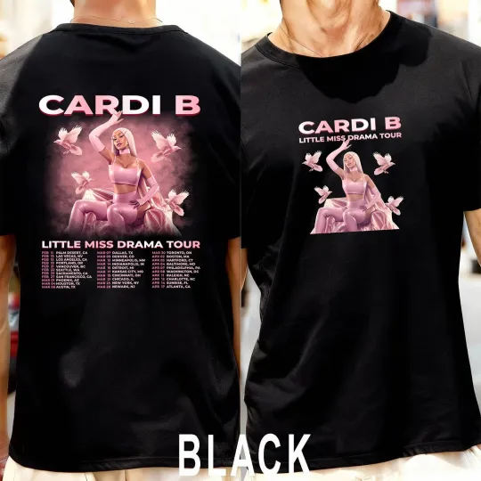 Discover Little Miss Drama Tour Dates 2026 Cardi B T-Shirt