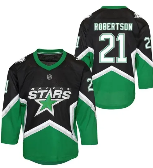 Discover Robertson Dallas Star Black Third Hockey Jersey Size XS-5XL Fanmade