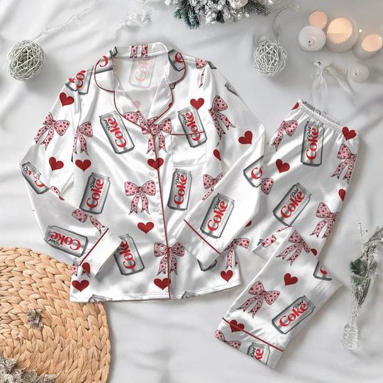 Diet Coke Pajama Set for Women, Holiday Sleepwear, Diet Coke Lover Gift