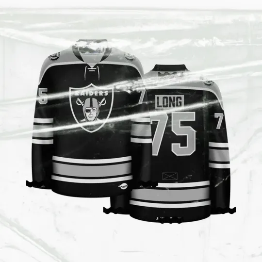 Discover LVVRai.ders Black Howie Long Crossover Hockey Jersey