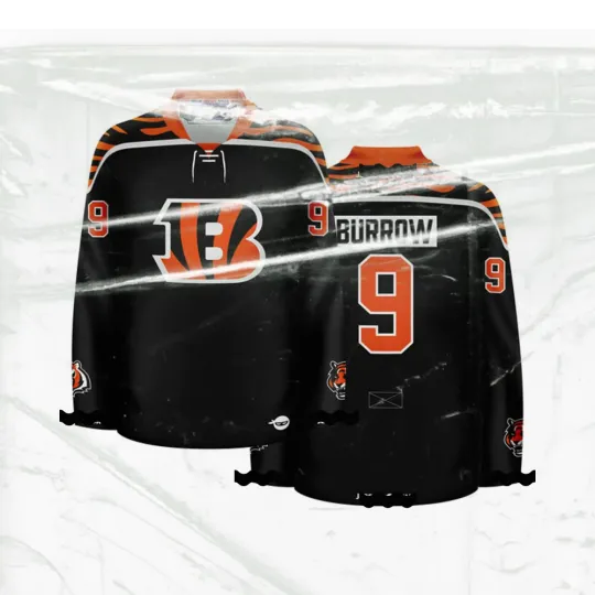 Discover CincinBen.gals Black Joe Burrow Crossover Hockey Jersey