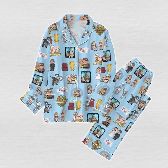Carl And Ellie Pajamas Set, Disney Up Movie Family Pajamas, Disney Wedding Sleepwear, Pajamas For Party, Matching Pajamas Set