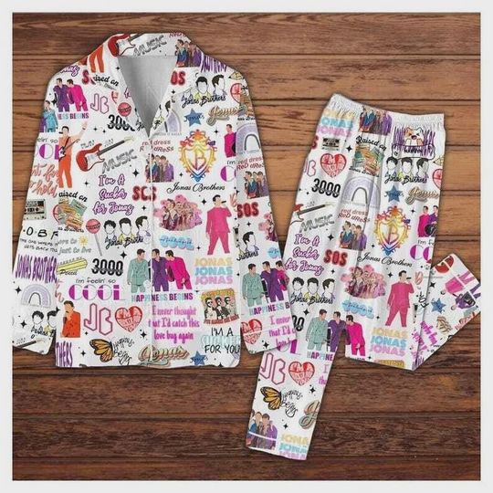 Jonass Brothers The Album Pajama Set, Five Albums One Night Tour Joe Jonas Long and Short Pajamas