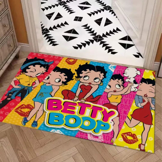 Discover Betty Girl Strike a Pose Print Door Mat Kitchen / Bathroom With Non-slip Backing