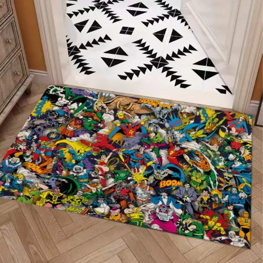 Discover Justice League DC Heroes Print Doormat Rug Carpet With Non-slip Backing