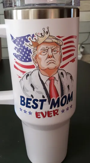 Discover Mom Trump 40oz Tumbler with Handle Stainless Steel Gifts for Mom