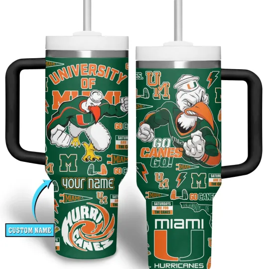 College Football Style Custom Tumbler with Handle 40oz