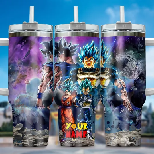 Discover DBZ Anime Cartoon Style Custom Tumbler with Handle 40oz