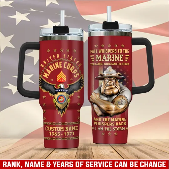 Discover Patriotic Army Inspired Custom Tumbler with Handle 40oz