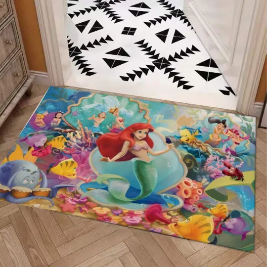 Discover Disney The Little Mermaid Print Doormat Rug Carpet With Non-slip Backing