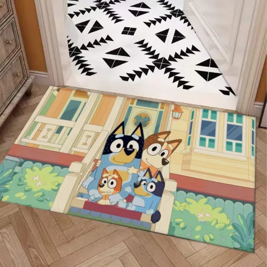 Discover BlueyDad Heeler Family Print Doormat Rug Carpet With Non-slip Backing