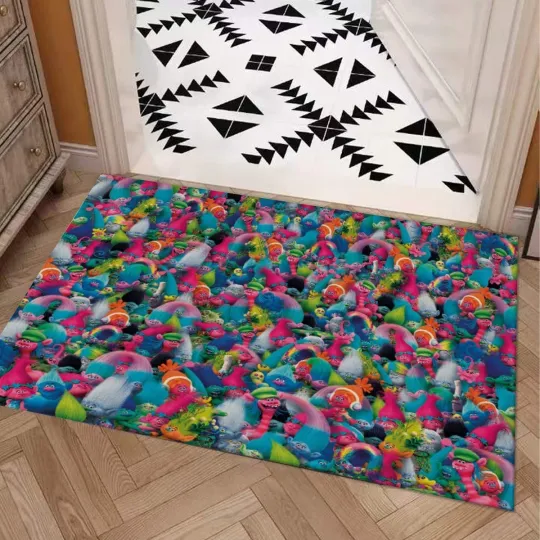 Discover Trolls Cartoon Movies Print Doormat Rug Carpet With Non-slip Backing