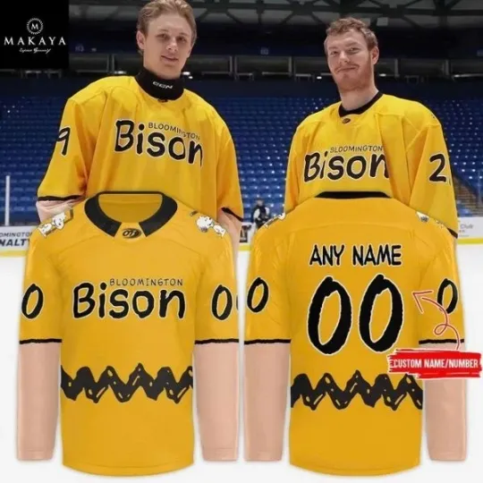 Discover Blooming!ton Bison Snoopy Fan Peanut Christmas Day 2025 Hockey Jersey