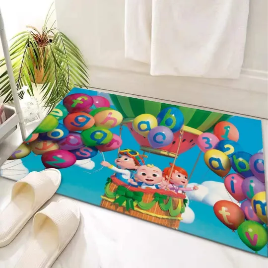 Discover Coco melon ABC Song With Balloons Print Doormat Rug Carpet With Non-slip Backing