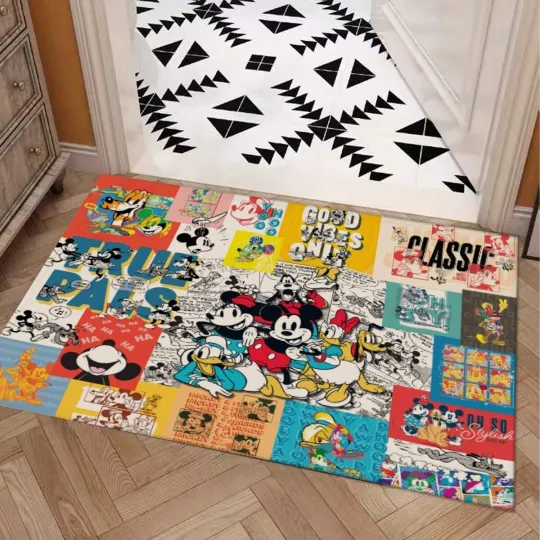 Discover Disney Mickey Mouse And Friends Print Doormat Rug Carpet With Non-slip Backing