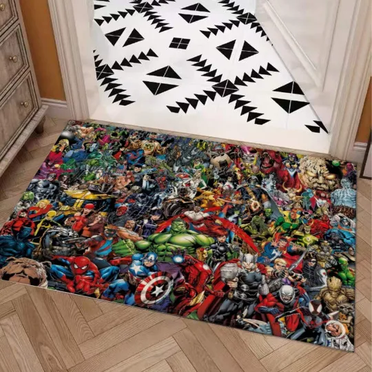Marvel Comics Super Heroes Print Doormat Rug Carpet With Non-slip Backing