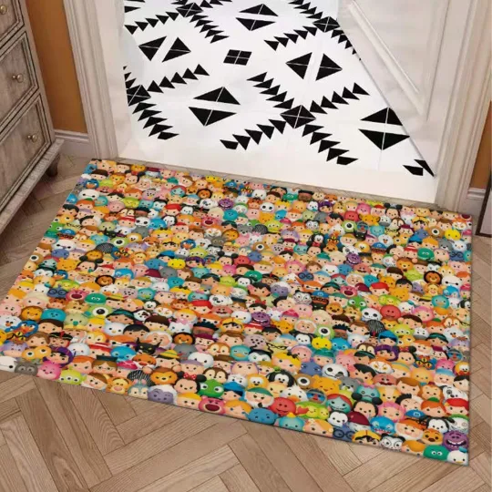 Disney Tsum Tsum Characters Print Doormat Rug Carpet With Non-slip Backing