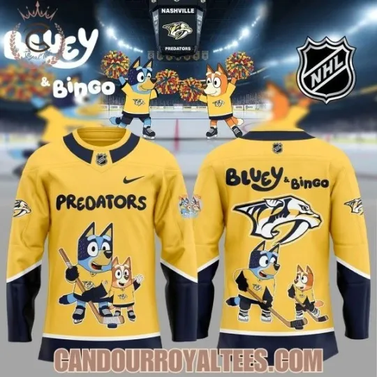 Discover Nashville Predator BlueyDad and Bingo Hockey Jersey