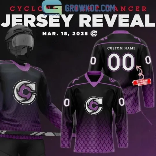 Discover Cincinnati Cyclone Fight Cancer 2025 Personalized Hockey Jersey