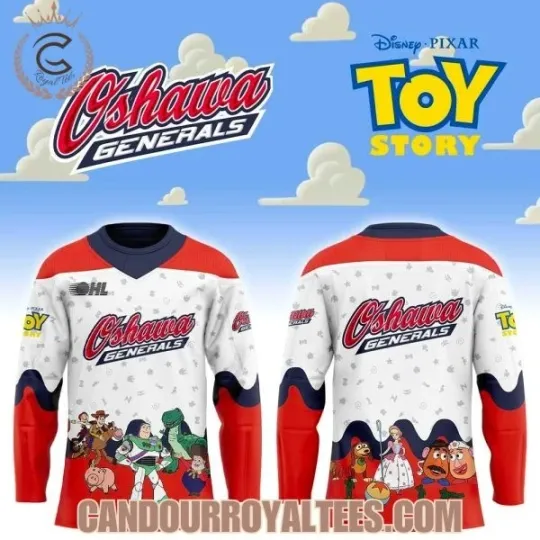 Discover Oshawa General Toy Story Uniform Hockey Jersey