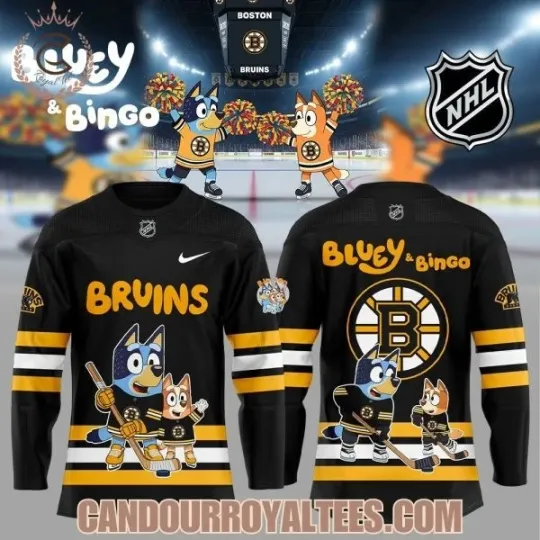 Discover Boston Bruin BlueyDad and Bingo Hockey Jersey All Sizes