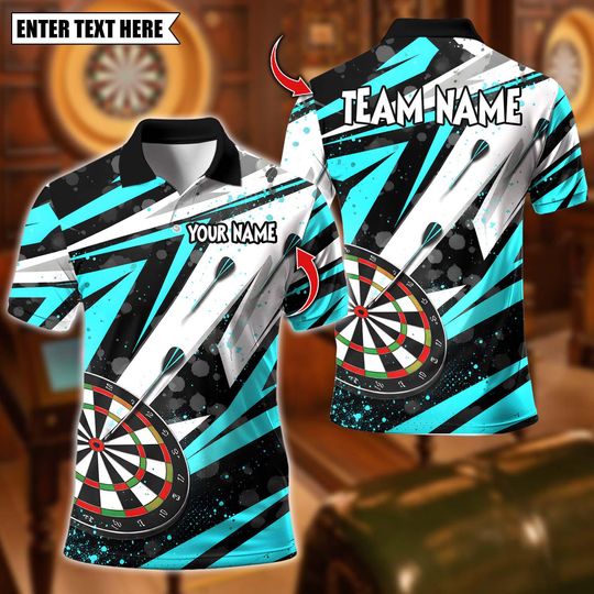 Discover Personalized Name Dart Polo Shirt, Darts Winner Design ,Custom Team Shirt for Men Women, Gift for Darts Players