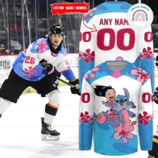 Discover Reading Royal x Lilo and Stitch Night Game-Worn Hockey Jersey All Sizes