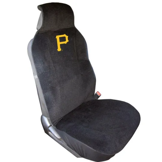 Discover Pittsburgh Pirates Embroidered Seat Cover [New] Car Auto MLB Black Truck SUV