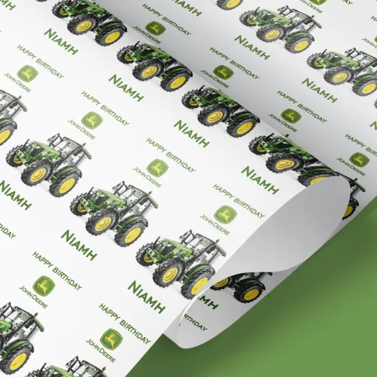 Discover Personalised John Dee Tractor Wrapping Paper - Farm Theme Gift Wrap