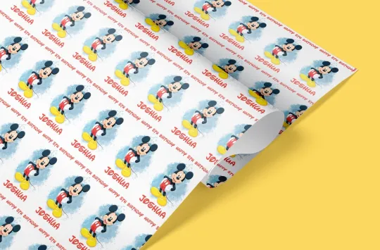 Discover Personalised Mickey Mouse Gift Wrap 61cm - Kids Birthday Wrapping Paper