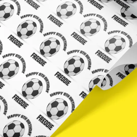 Discover Personalised Football Birthday Wrapping Paper Soccer Ball Gift Wrap