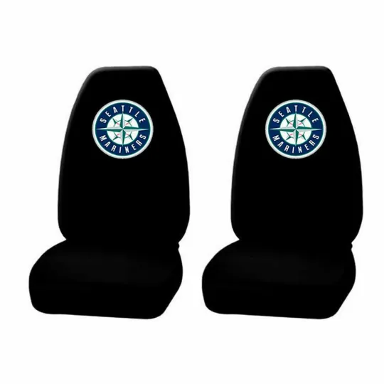 Discover Baseball Seattle Mariners High Back Car Seat Covers Pair Universal SUV - Pair