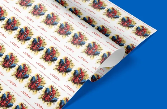 Discover Spiderman Personalised Wrapping Paper