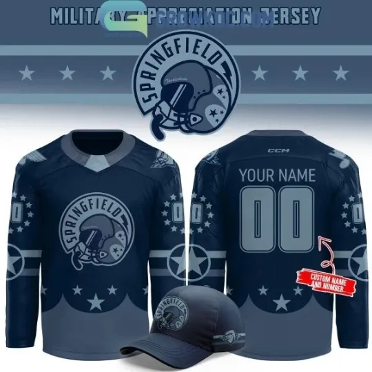 Discover Springfield Thunderbird Military Personalized Hockey Jersey